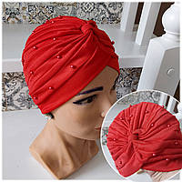 Чалма, хіджаб, шапка для алопеції(онко) NONE - червона