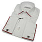 Сорочка чоловіча під запонку з оздобленням Negredo ZP white-bordo, фото 2