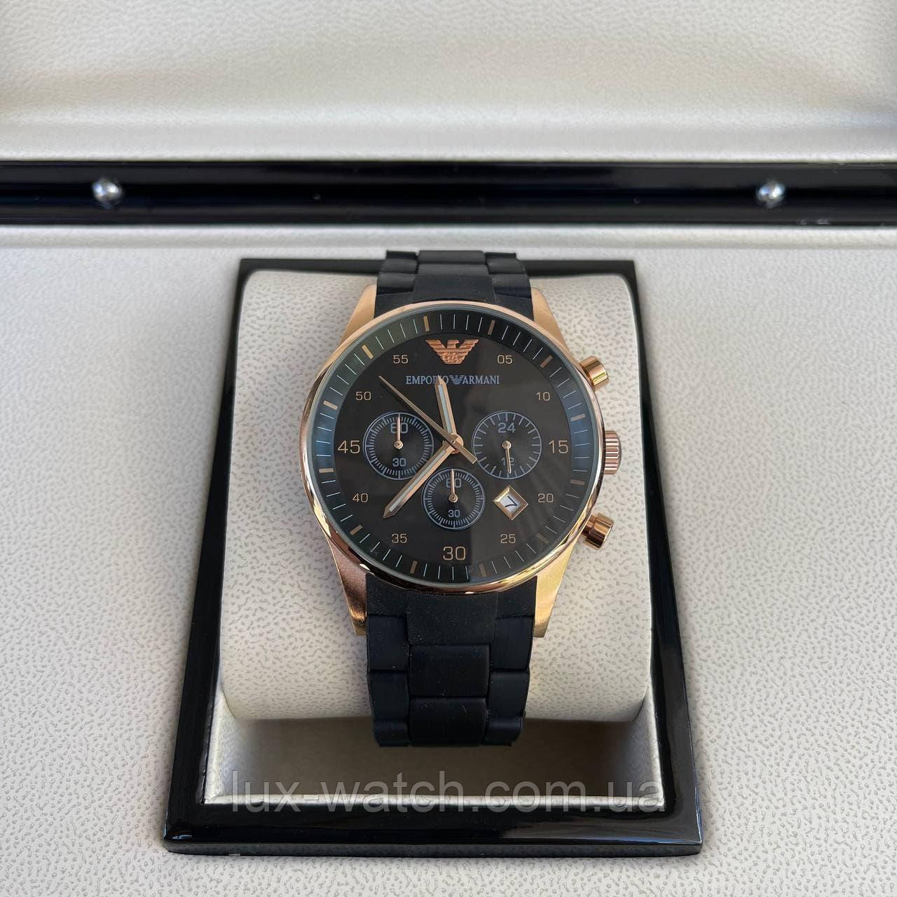 Годинник наручний Emporio Armani AR-5905 Balck-Gold-Black Silicone