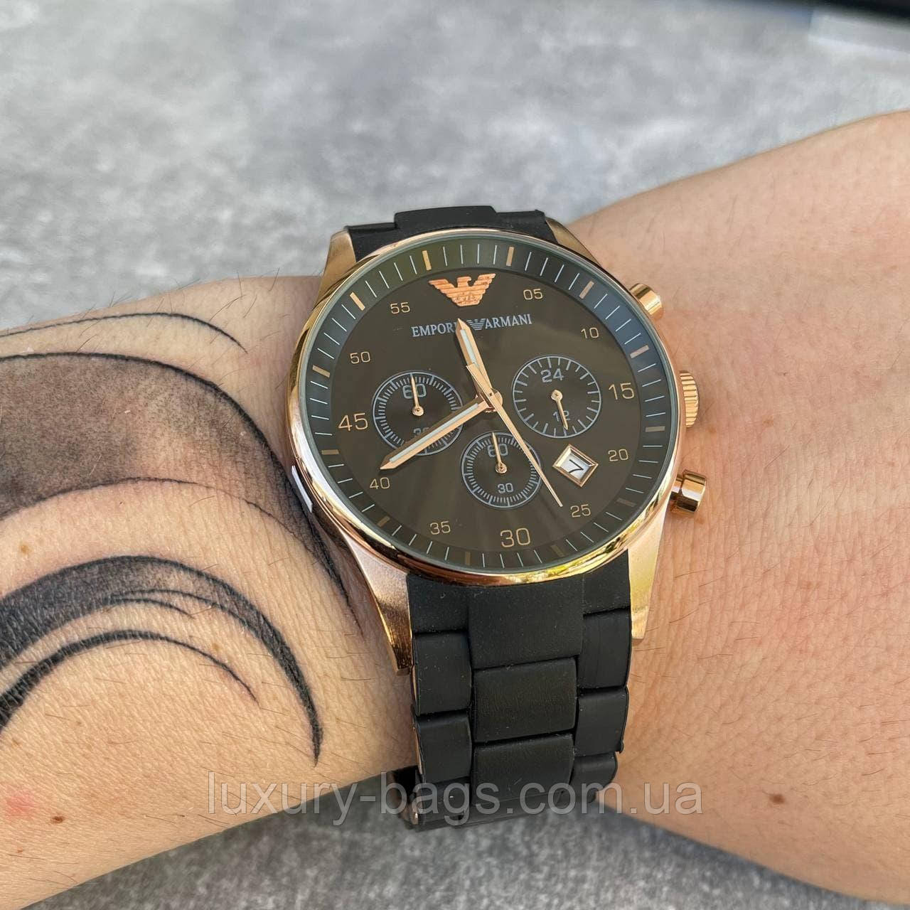 Годинник наручний Emporio Armani AR-5905 Balck-Gold-Black Silicone