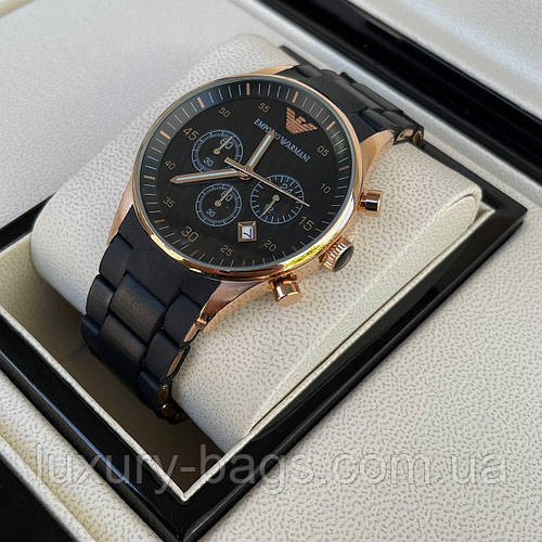 Emporio Armani AR 5905 Balck Gold Black Silicone ID