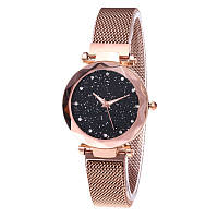 Женские часы звездного неба c магнитным ремешком Starry Sky Watch с камнями сваровски золотой