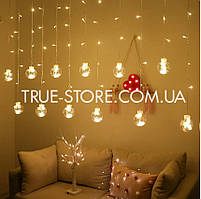 Гірлянда штора кульки-ДЕКО, 12штук, 2,5 м х 0,8 м Теплий білий колір