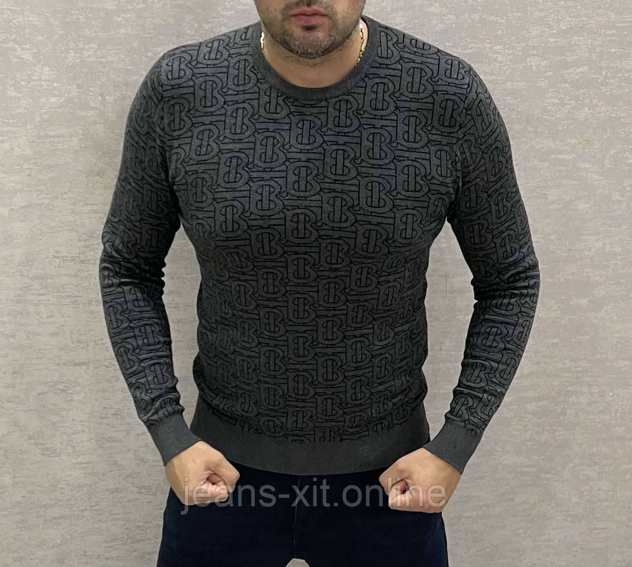 Светр Чол. 2XL(р) сірий 88003 Burberry КНР Осінь-D