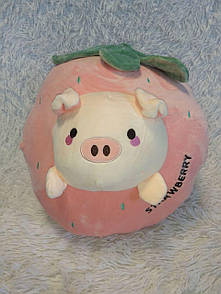 Плюшева іграшка-подушка полуниця з пледом всередині 3 в 1 tai0194