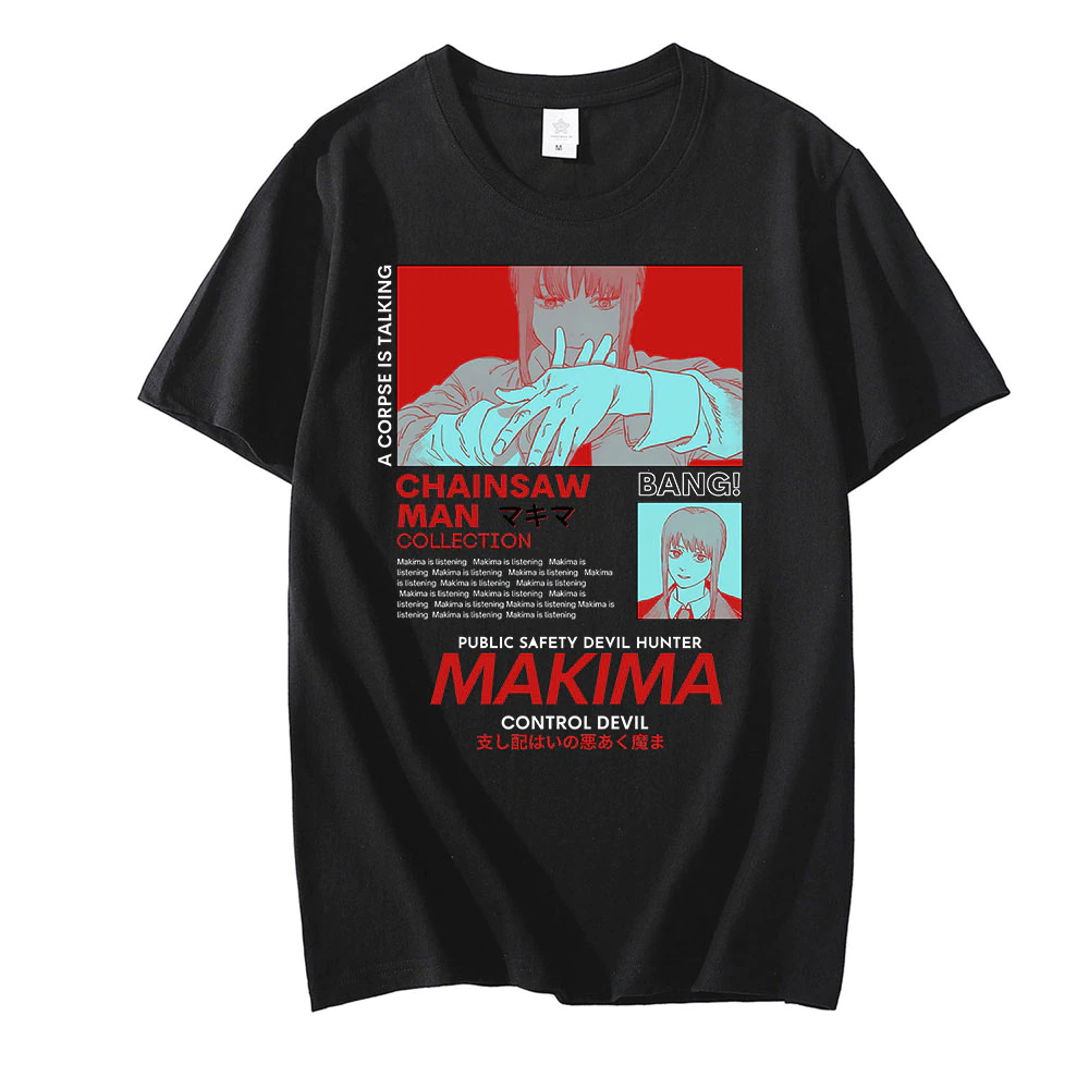 Футболка чорна LOYS Аніме МАКІМА XS