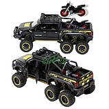 Машинка іграшка пікап Ford Raptor колекційна з мотоциклом позашляховик металевий 20 см Чорний (59155), фото 2