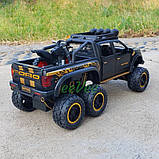 Машинка іграшка пікап Ford Raptor колекційна з мотоциклом позашляховик металевий 20 см Чорний (59155), фото 7