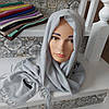Шаль палантин шарф довгий Cashmere - св/сірий, фото 4