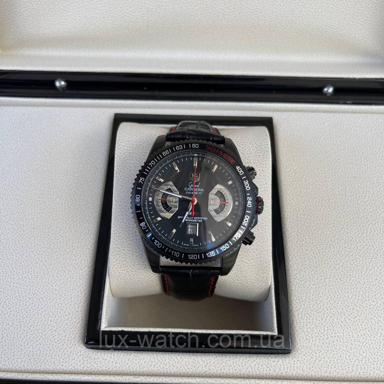 Годинник наручний T a g H e u e r Grand Carrera Calibre 17 Quartz All Black-Red