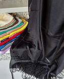 Шаль палантин шарф длинный Cashmere - черный, фото 3
