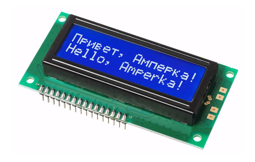 Дисплей символьний МЕЛТ LCD 16×2 (Білим по синьому)