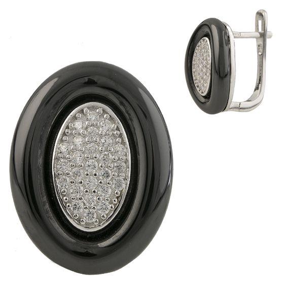 Срібні сережки ortex з керамікою (1220795), фото 1