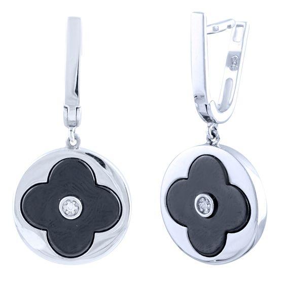 Срібні сережки ortex з керамікою (1734971), фото 1