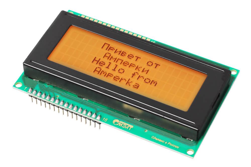 Дисплей символьний МЕЛТ LCD 20x4 (Чорним по бурштиновому)