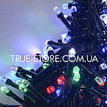 Гірлянда рубін 500 LED, Мультик колір, чорний дріт, 28метров, фото 2