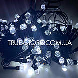 Гірлянда рубін 200 LED, Білий колір, чорний дріт, 10метров, фото 4