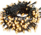 Гірлянда рубін 200 LED, Теплий білий колір, чорний дріт, 10метров, фото 2