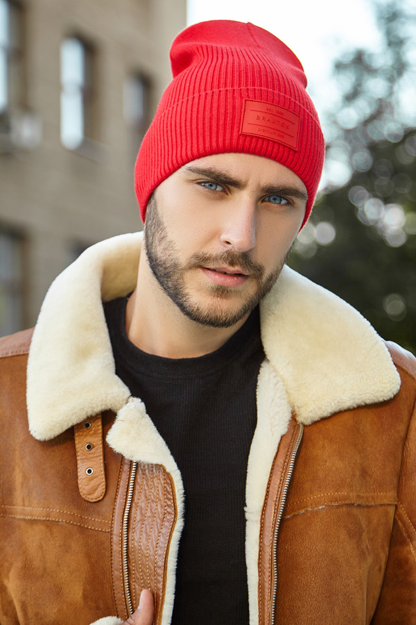 Тепла чоловіча зимова шапка «Алекс» червоний