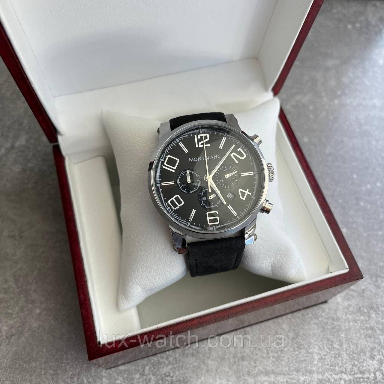 Годинник наручний Montblanc TimeWalker Chronograph Black-Silver-Black