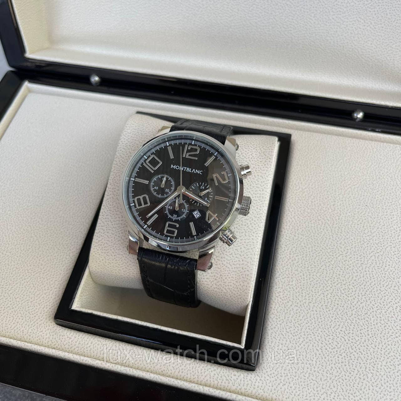 Годинник наручний Montblanc TimeWalker Chronograph Black-Silver-Black