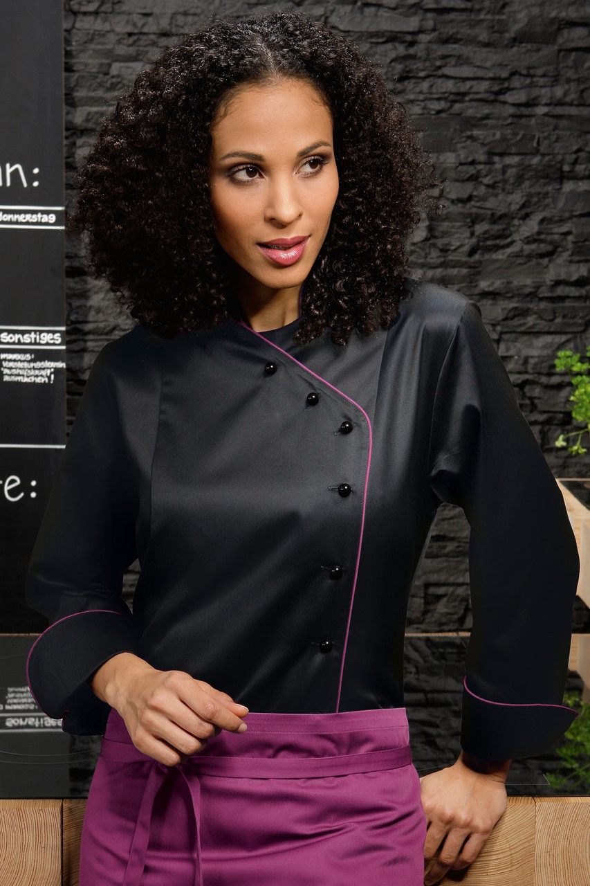 Кітель кухарський жіночий з косою застібкою TEXSTYLE 50р. чорний 275-KL