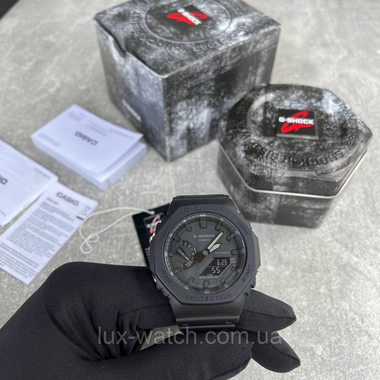 Фірмовий наручний годинник Casio GA-2100-1A1ER All Black