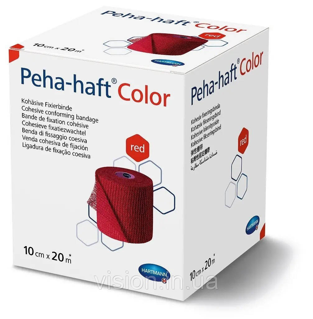 Бинт Peha-haft Color червоний 10 см x 20 м 1шт когезивний фіксуючий
