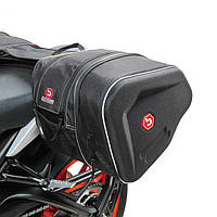 Бічні сумки для мотоциклів Softshell, колір чорний Bagtecs RF1 об'ємом 40-60 літрів