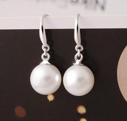 Сережки з білим перлами "Pearl" VSH