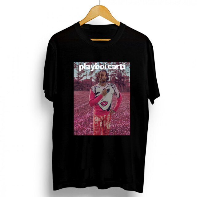 Футболка чорна LOYS Playboi Carti pink print XS
