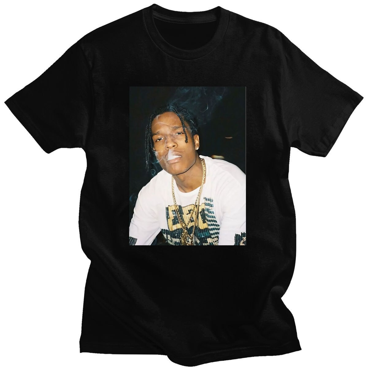 Футболка чорна LOYS Asap Rocky прінт портрет XS