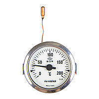 Термометр Pakkens, капиллярный, диаметр 60 мм, 2 метра, 200°C