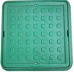 Канализационный люк Ромашка полимерный (зеленый) 1,5т 420х540