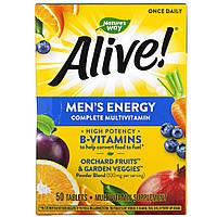 Комплекс мультивитаминов и мультиминералов для мужчин, 50 табл Nature's Way, Alive!,