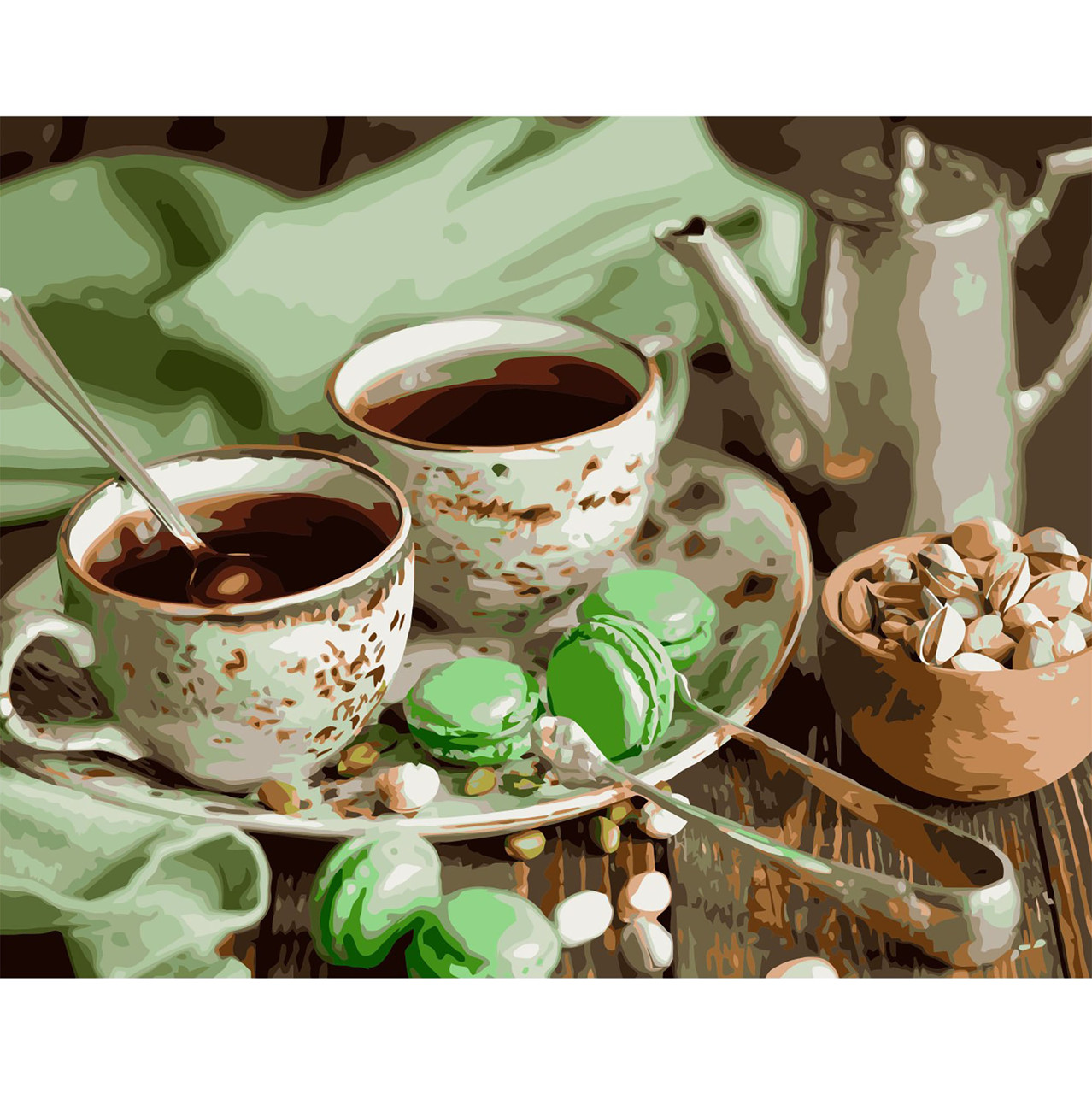 Картина По Номерам Кофе на Двоих с Макарунами, 40х50 См — Купить ...