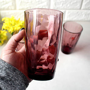 Набір високих кольорових склянок з гранями 470 мл Bormioli Rock Purple, фото 2