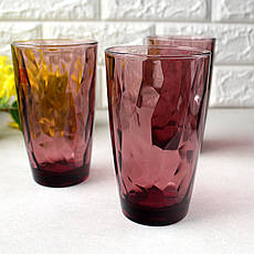 Набір високих кольорових склянок з гранями 470 мл Bormioli Rock Purple, фото 4