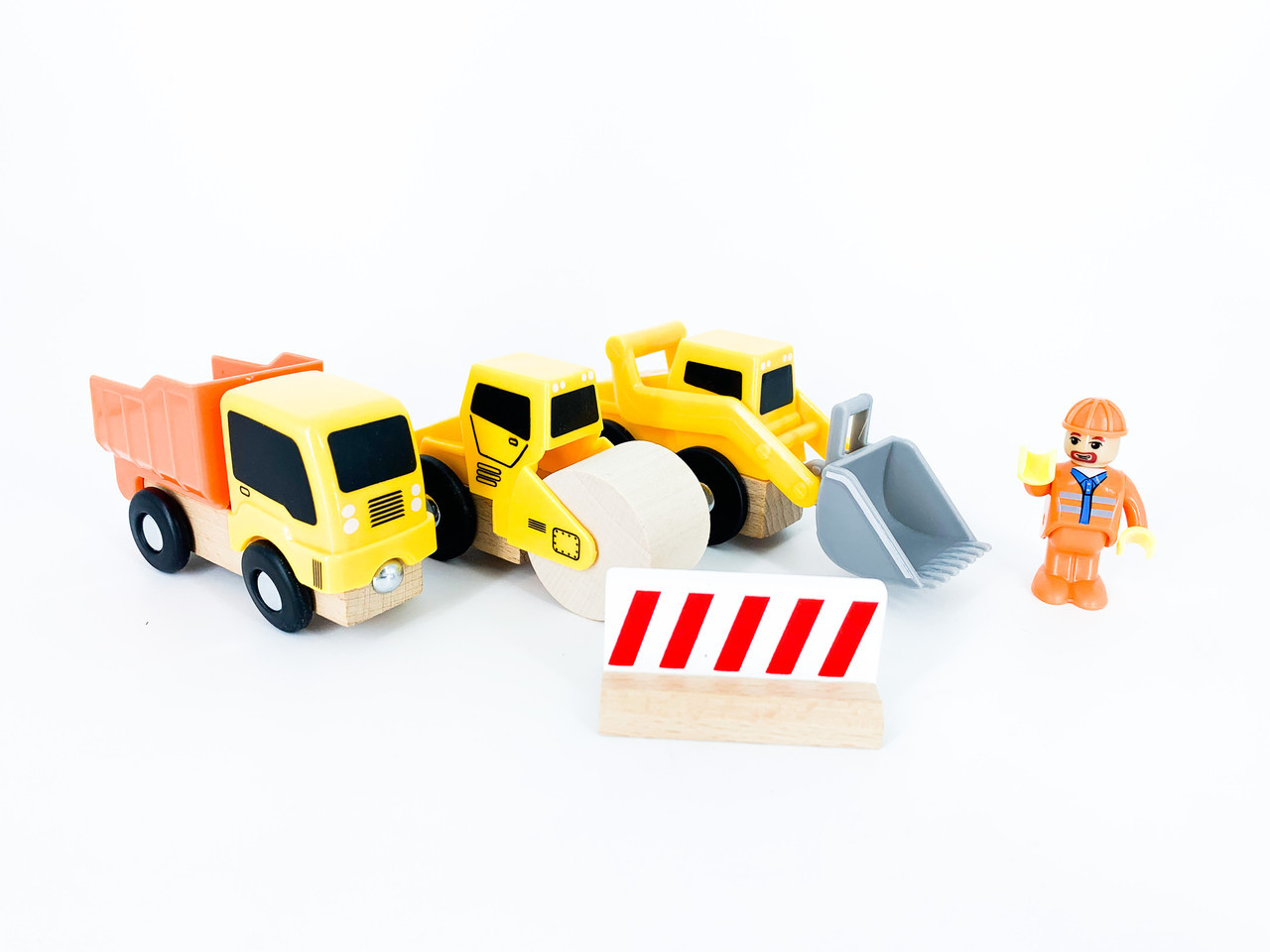 Набір будівельних машинок 2021 для дерев'яної залізниці PlayTive Ikea Brio, фото 1