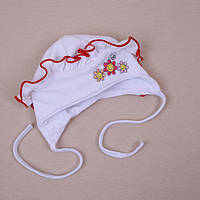Шапочка "Бджілка" Білий/червоний Велюр,кулір арт.27688264 Мамина Мода  Розмір 38(р)