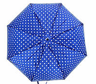 Зонт женский складной полуавтомат синий в горошек