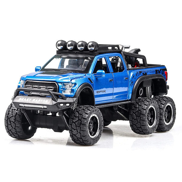 Машинка іграшка пікап Ford Raptor джип з мотоциклом моделька металева 20 см Синій (59156)