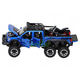 Машинка іграшка пікап Ford Raptor джип з мотоциклом моделька металева 20 см Синій (59156), фото 4