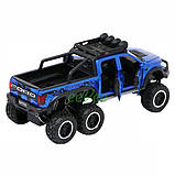 Машинка іграшка пікап Ford Raptor джип з мотоциклом моделька металева 20 см Синій (59156), фото 5