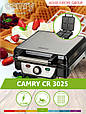 Вафельниця Camry CR 3025 для 4 квадратних бельгійських вафель (XXL, 1500Вт, Польща), фото 10