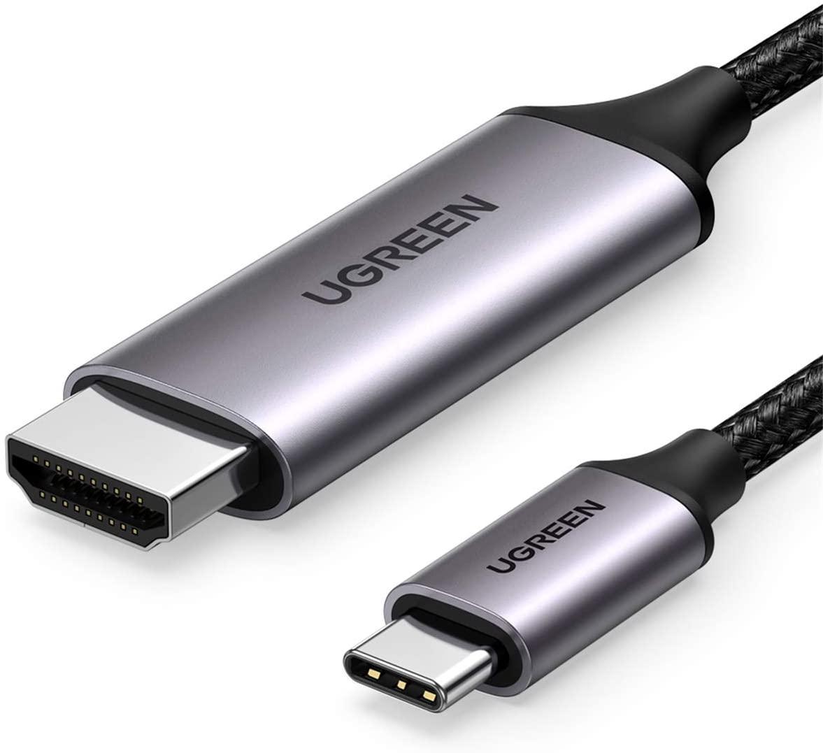 Кабель USB C - HDMI 1.5 м 4K 60Гц UGREEN USB Type C Thunderbolt 3 Адаптер HDMI з опліткою сумісний з MacBook