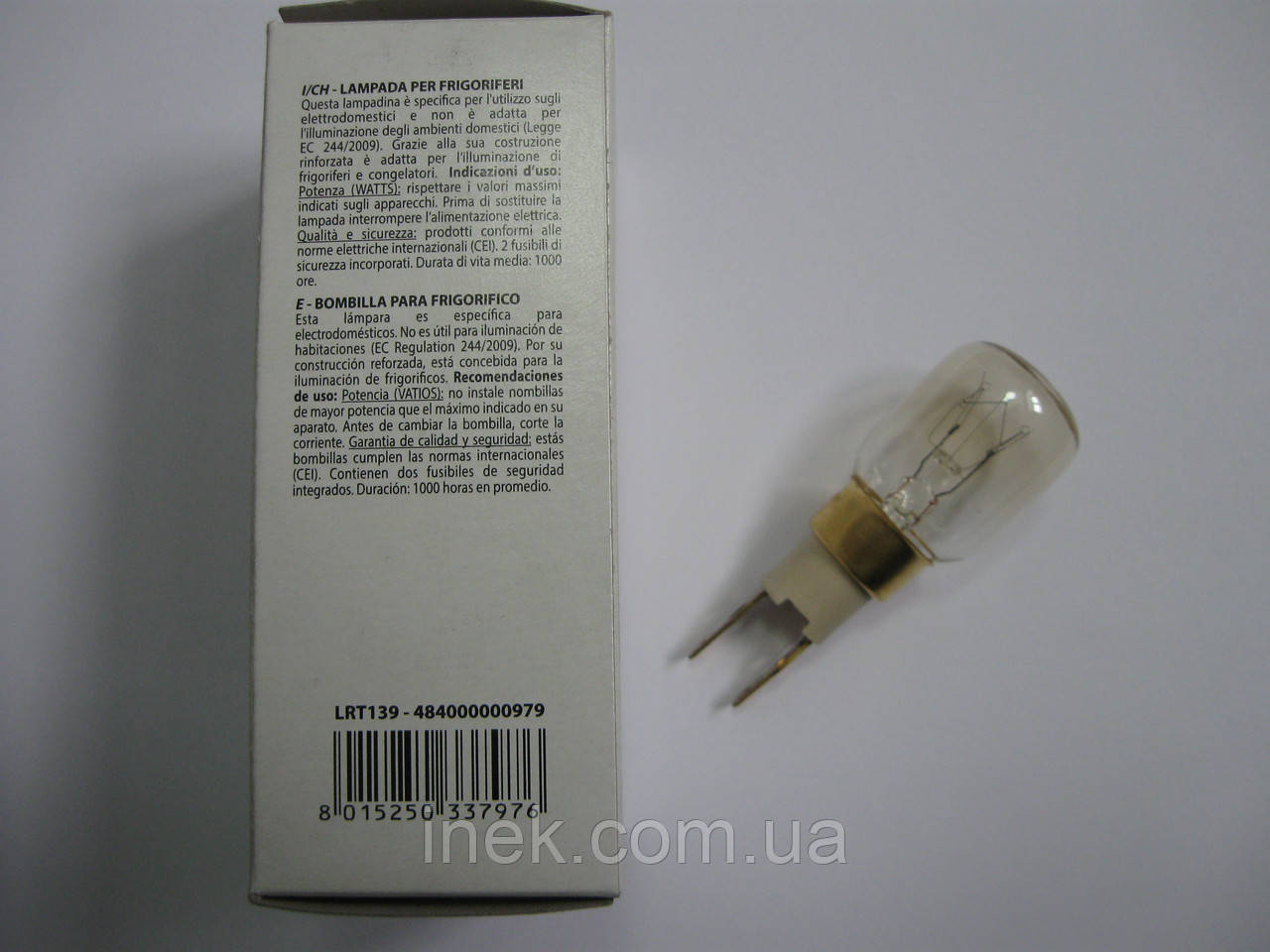 Лампа холодильника Wpro LRT139,  T25 15W, 484000000979