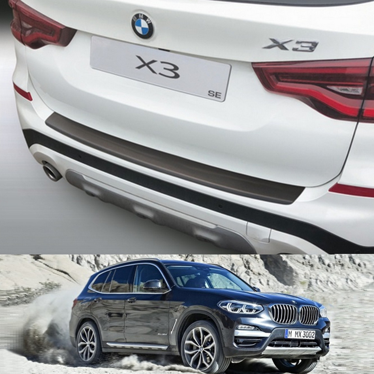Пластикова захисна накладка на задній бампер для BMW X3 G01 SE / X-LINE (10.2017-8.2021), фото 1