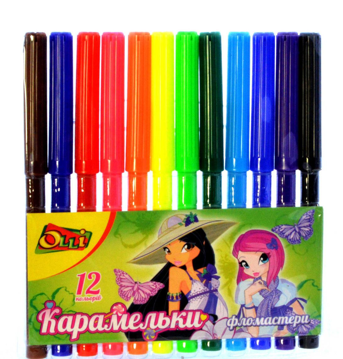 Фломастери Olli "Карамельки, TURBO", 12 кольорів