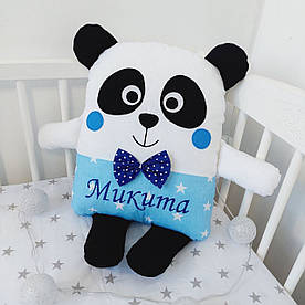 Іменна подушка іграшка - Панда, м'яка іграшка з вишивкою імені